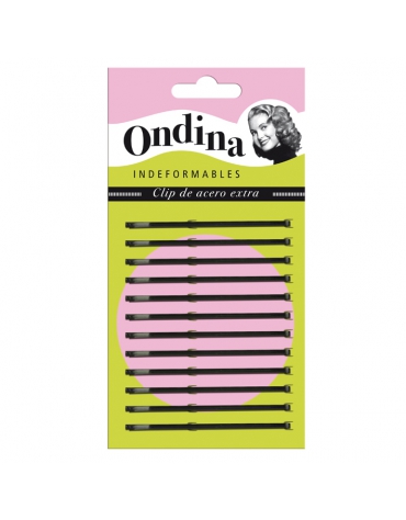 Carton 12 Clips Ondina Negro 55 Mm ref 01601/50