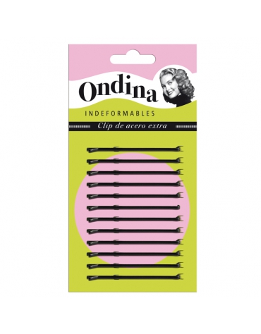 Carton 12 Clips Ondina Negro 70 Mm ref.01607/50