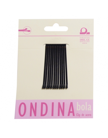 Carton 12 Clips Ondina Bola Negro 50 Mm ref.01603/50