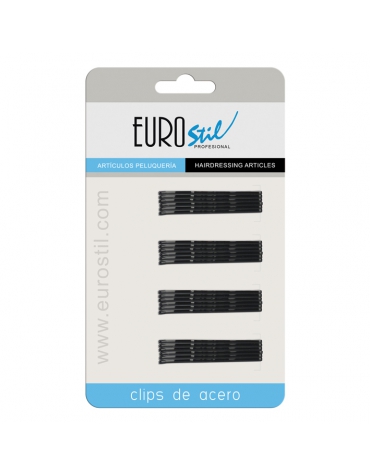 Clips ondulados 24un negros ref. 01609/50