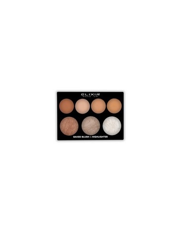ELIXIR MAKE-UP Baked Blush & Highlighter Paleta de coloretes cocidos e iluminadores ref.897