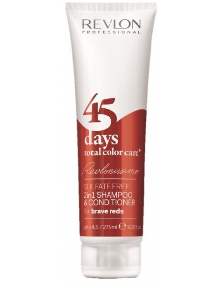 Revlonissimo 45 Days Champú 2en1 Total Color Care Brave reds 275ml